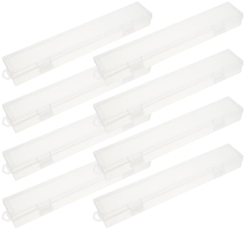 VILLCASE 8 Stück Stiftebox, Kunststoff Transparent Stifte Box Multifunktionaler Aufbewahrungsbox Pinselmalstifte Aufbewahrung Box Schulmäppchen Bleistiftboxen für Schreibwaren