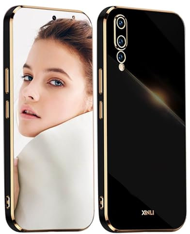 JIEZUIMEI Funda para Huawei P20 Pro, Delgada Silicona Flexible Ajuste Proteger Caso Absorción de Golpes Protective Carcasa-Negro