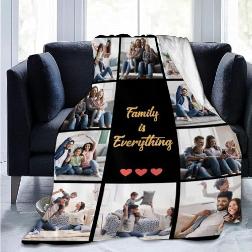 Geschenke für Mama,Personalisierte Fotodecke mit eigenem Foto Und Text,Personalisierte Decke mit Foto, Fotogeschenke für Sie Paare zur Jahrestag Weihnachten Geburtstag, Geburtstagsgeschenk Idee