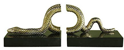 Luxuriöse Buchstütze aus Messing, goldene Schlangenform, Marmorsockel, Buchstütze, Zeitschriftenregal, Wohnzimmer, TV-Schrank, Schlafzimmer, Hotel, Café, Buchhandlung, Desktop-Dekoration, 29 cm, 8,5