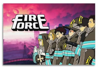 DATOZA Fire Force Role Collection Anime Poster Dekorative Malerei Leinwand Wandkunst Wohnzimmer Poster Schlafzimmer Malerei,Wandkunst Bilddruck Moderne Familienzimmer Dekor 16x24inch(40x60cm)