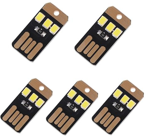 Homoyoyo 5er Set Mini USB LED Licht Tragbare Laptop Lampe & Campinglampe PCB Version Ideal Für Notfälle Wandern Und Outdoor Aktivitäten Schlüsselanhänger Lampe Für