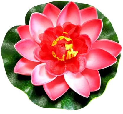 pulunto Künstliche Blume, schwimmend, lebensechte Seerose, Landschaft für Teich, Garten, Dekoration, Mikro, 10 cm