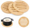 4 Pièces Dessous de Plat, Rond Dessous de Plat Bois, Tapis de Dessous de Plats Antidérapant, Écologique et Résistant à la Chaleur, Naturel Dessous de Plat, Tapis Isolant pour Home Kitchen