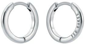 Ted Baker Crisele Logo Hoop Earrings (14mm) For Women (Silver)