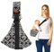 Babytrage Seitlich, Verstellbare Kindertrage, Multifunktionale Babytrage, Tragbar Baby Tragetuch für Babys von 0 bis 36 Monaten, Kleinkinder bis 15kg (Schwarz Muster)