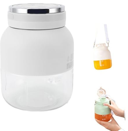 Fdit Outdoor Sports Water Bottle Juicer Cup, Double Lid, 1500mAh Lithium Battery, Portable Blender Cup for Hydration, Climbing, PP Material (White)