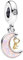 BEEUVIP Damen Doppel Ton Schlüssel und Mond Anhänger Charm Anhänger für Armband 925 Sterling Silber Geburtsstein Charms Beads