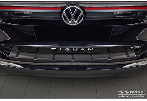 Avisa Schwarz Edelstahl Heckstoßstangenschutz kompatibel mit Volkswagen Tiguan III (CT1) 2024- 'STRONG EDITION'