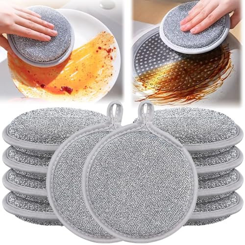 KOIROI Putzlappen, 10 Stück Multifunktions-Drahtgeschirrspüllappen, Wire Dishwashing Rags, Mehrzweck-Putzlappen für nasse und trockene Reinigung, Wiederverwendbare Küchenreiniger für Topfreinigung