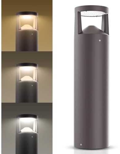 OSTEK 24W LED Bollard Light, 3CCT Selectable, 3120LM