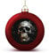 Unheimlicher gruseliger Totenkopf-Weihnachtskugel, Ornament, 4,1 cm, glitzernd, hängende Weihnachtskugeln für Weihnachtsbaum-Anhänger, dekorative Christbaumkugeln für Weihnachtsbaumschmuck, 4 Stück