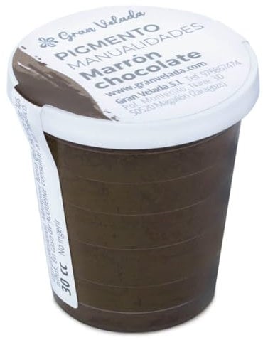 Pigmento en polvo marrón chocolate para manualidades y bellas artes. Ideal para resinas, pinturas y más. Color duradero y fácil de usar. Crea en grande con Gran Velada | 150 cc