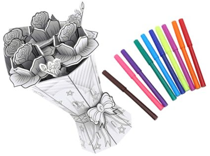 GETAJGHSD 1 Satz Dreidimensionale des Graffiti 3D Blumenornament Für Den Haushalt Färben Sie Ihre Eigenen Puzzlekinder Kinder-Graffiti-blüte Blumenset Malen D Blumenpuzzle Papier