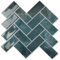 Art3d Lot de 10 Carreaux muraux autocollants 3D pour carrelage à chevrons autocollants pour carrelage cuisine salle de bain brique autocollant mural imperméable bleu sarcelle mise à niveau plus épais