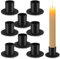 8 Stück Schwarz Kerzenständer, Vintage Matt Kerzenhalter, Kegelkerzenhalter, Teelichthalter Metall, Kerzenhalter für Hochzeit Weihnachten Party Esstisch Mantel Deko