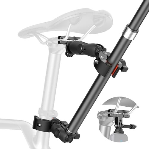 Verbessertes Aluminium-Fahrrad-Heckhalterungs-Set für Insta360 X5, Dual-Klemme, Motorrad-Lenkerhalterung mit unsichtbarem Selfie-Stick für Insta360, X5, X4, X3, GoPro 13 (verbesserte