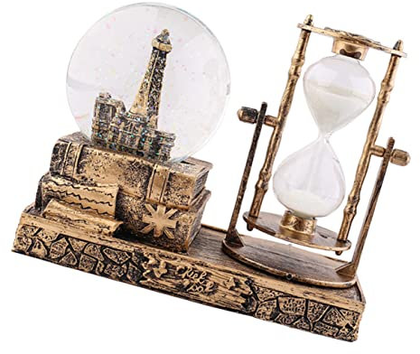 HOOTNEE Musik Sanduhr Kugel Retro Tischdekoration Mit Turm Und Licht Kreative Desktop Ornament Batterie Für Zuhause Und Büro Perfektes Für Lehrer Und Schüler