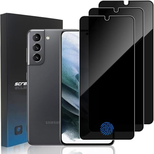 zonyee 3 Stück Sichtschutzfolie für Samsung Galaxy S21 6.2 | 9H Härte Anti-Spähen Privatsphäre Panzerfolie Blickschutz Gehärtetes Glas Displayschutzfolie, Fingerabdruck ID Kompatibel