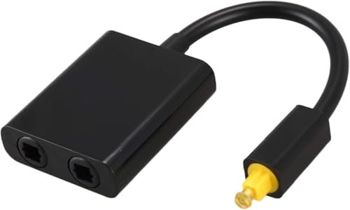 Black Digital SPDIF Optical Audio Splitter 2 Way for Toslink Splitter Adapter 1 Input 2 Output SPDIF Optical Cable Splitters Accessories