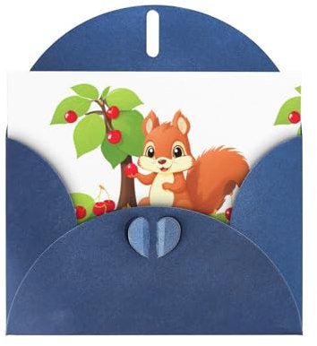 Blue HYTTER Grußkarte mit Eichhörnchen unter dem Kirschbaum, für Weihnachten, Geburtstage und Jubiläen