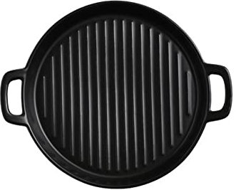 WOTZOV Dinner Plates Binaural Baking Dish Pizza Dish Round Dish Plate Dish Creative Oven Ceramic Western Kitchen Tableware Microwave Oven Flat Plate Dinner Plate Set