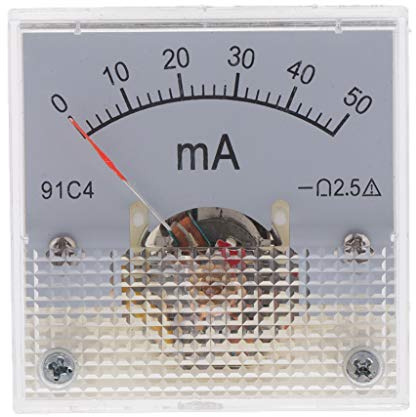 kowaku Amperemeter Gleichstrommessgerät Analoges Strommessgerät Zeigerinstrument Aus Langlebigem mit Gut Lesbarer Skala für Werkstatt Und Hobb, 0-50 mA