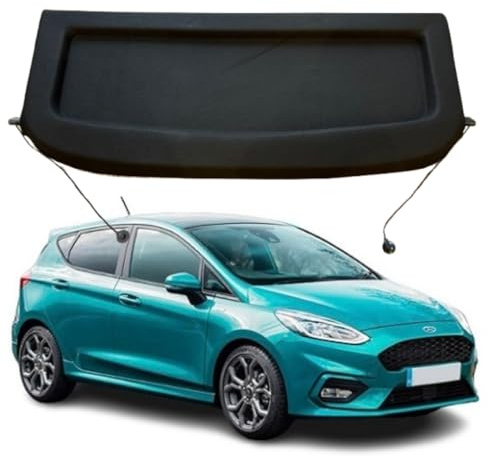 TCC Parcel Shelf Direct Car Parcel Shelf - Compatible with Ford Fiesta MK8 (2018-2022) | Sturdy Boot Cover with Clips and Cord for Extra Storage | Space Saving Car Accessories | Black