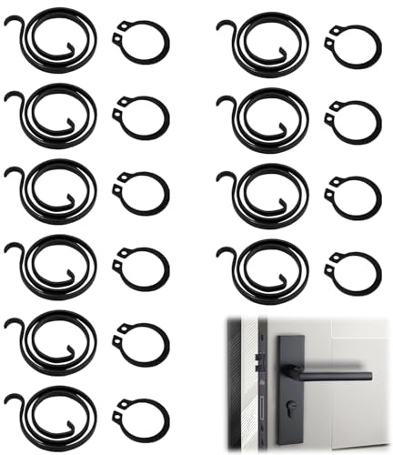 DEFIYEAR 10 PCS Door Handle Springs Replacement Kit, Northern DIY Door Handle Spring with 2 Thick 2-Turn Coils 10 Circlips for Easy Internal Repair and Smooth Operation