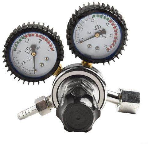 Druckminderer für Argongas zum Schweißen mit großem T-förmigem Griff und Sicherheitsmechanismus, kompatibel mit Argon- und Helium-Gastanks