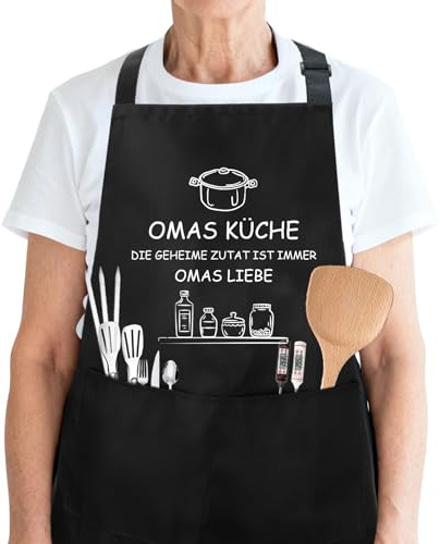 fuakUip Geschenke Für Oma,Beste Geschenk Für Oma Von Enkel,Großmutters Schürze,Muttertagsgeschenk,Großmutters Geburtstagsgeschenk,Geschenke 70 Geburtstag Frau,Verstellbare Kochschürze Damen