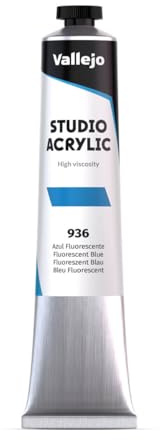 Vallejo 21936 Acrylic Studio Fluo 58 ML. Fluorescent Blue