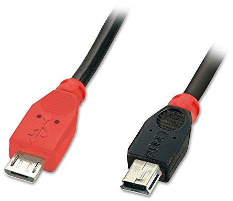 Lindy 1m USB OTG Cable - Black, Type Micro-B to Mini-B