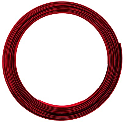 Vaessen Creative Aludraht Flach Schmuck 5 x 1 mm x 5 Meter | Biegsam Schmuckdraht Rot, Aluminium, red, 500 x 0.5 x 0.1 cm, 5