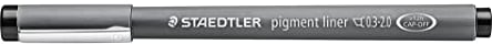 STAEDTLER schwarzer pigment liner, Keilspitze mit Linienbreite 0,3 - 2,0 mm, dokumentenechte Pigmenttinte, lange Metallspitze, lange Lebensdauer, 10 Fineliner im Kartonetui, 308 C2-9