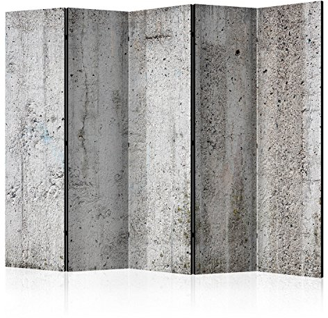 murando Raumteiler Beton Loft Foto Paravent 225x172 cm einseitig auf Vlies-Leinwand Bedruckt Trennwand Spanische Wand Sichtschutz Raumtrenner grau f-B-0022-z-c