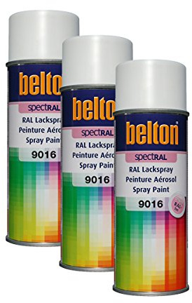 3x KWASNY 324 192 BELTON SPECTRAL Lackspray RAL 9016 verkehrsweiß hochglanz 400