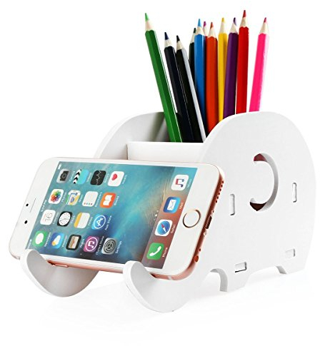 Desk Supplies Organiser, Elephant Pencil Pen Holder with Phone Holder Stand Desk Organizer Desktop Bracket Storage Pot Holder Container Stationery Multifunctional Office Desk Box Organizer