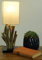 GURU SHOP Tischleuchte/Tischlampe Vigo, Treibholz, Baumwolle, in Bali Handgemacht aus Naturmaterial - Modell Vigo, 43x15x15 cm