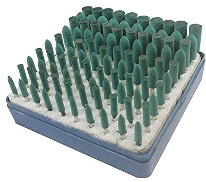 Chiloskit 100 Stück Wolle Filz Polieren Schleifen Schleifen Keramik Nagelbohrer Bohrer Bits 0,8 cm Schaft passend Zubehör Bit Wen Rotary Tool Aufsatz PR5787
