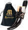 Mythrojan corno vichingo ?The Knight of Real? con supporto in pelle autentico bicchiere da vino vichingo di ispirazione medievale con finitura lucida 250 ML
