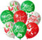 FEPITO 25Pcs Weihnachtsfeier Ballon 12 Zoll Weiß Rot und Grün Latex Weihnachtsballons, 6 Frohe Weihnachten Stil für Weihnachtsdekoration Party Supplies