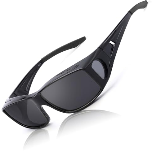LVIOE Unisex Polarisiert Überzieh-Sonnenbrille, Fit Over Brille für Brillenträger UVA UVB Schutz