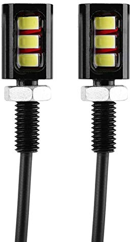 Lumière de plaque d'immatriculation 12V LED lampe de lumière de plaque d'immatriculation étanche vis boulon lumières universelles pour voiture moto(Lumière blanche)+feu eclairage plaque immatriculati