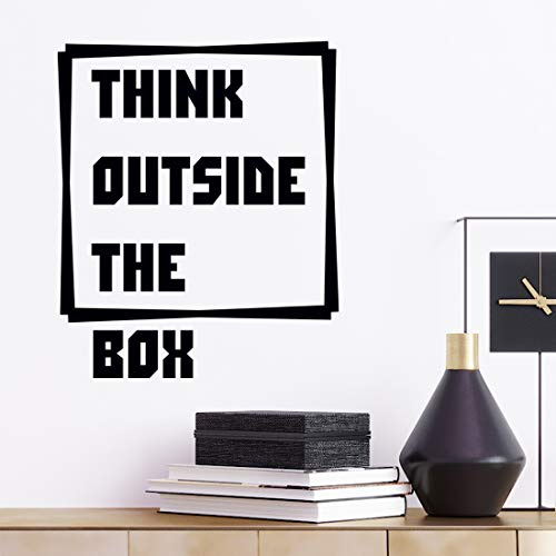 Wandaufkleber mit Zitaten Think Outside the Box, motivierend, inspirierend, großes Zitat, Vinyl, Raum, Leinwand, Küche, Büro, Familie, Wortwandtransfers, Kinder, Jungen, Arbeitsbrief