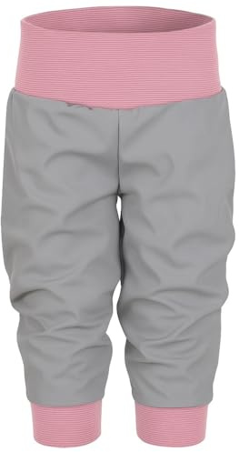Lilakind Softshell Hose Babyhose Kinderhose Herbst Winter Gefüttert Regenhose Einfarbig Grau Gestreift Rosa Gr. 50/56-134/140 – Made in Germany