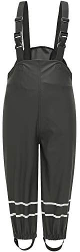 BenBoy Pantalon de Pluie Enfant Imperméable Respirant Salopette Étanche Coupe-Vent Pantalon de Boue pour Garcon Fille YK1221H-Black-98