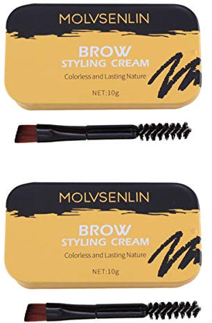 Minkissy 2 Stk Styling-creme Für Augenbrauen Formendes Wachs Augenbrauenwachs-kit Augenbrauenwachsseife Augenbrauen Styling Seife Lip Gloss Sets Augenbrauenpomade Erdfarben Seifenset