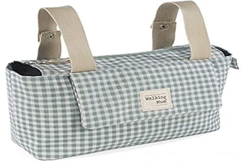 Walking Mum. I Love Vichy Schwangerschaftstasche für Kinderwagen, kurze Griffe zur Befestigung am Kinderwagen, Grün, 31 x 17 x 12 cm