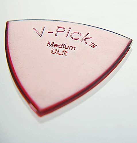 V-Picks™ »MEDIUM POINTED ULTRA LITE - GUITAR AND MANDOLINE PICK« Plektren für Gitarre und Mandoline - 0.8mm - Farbe: Ruby Red